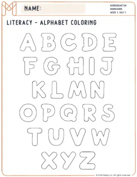 Alphabet Coloring A-Z - kindergarten worksheet preview