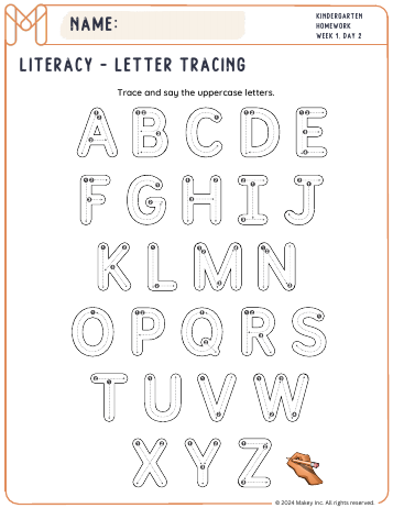 Letter Tracing I & II - kindergarten worksheet preview