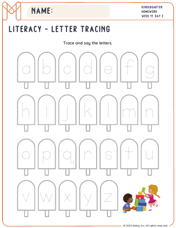 Little Letters a-z - kindergarten worksheet preview