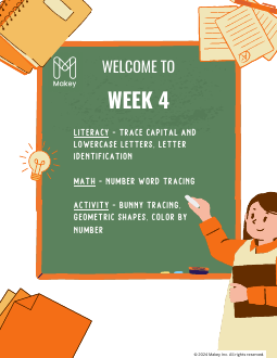 Makey kindergarten Week 4 worksheet packet - printable PDF cover