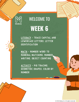 Makey kindergarten Week 6 worksheet packet - printable PDF cover