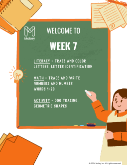 Makey kindergarten Week 7 worksheet packet - printable PDF cover