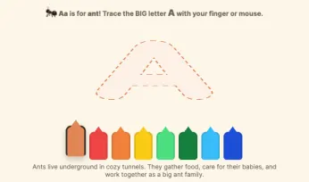 “Aa is for Ant” - kindergarten worksheet preview