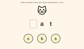Beginning Sounds online - kindergarten worksheet preview