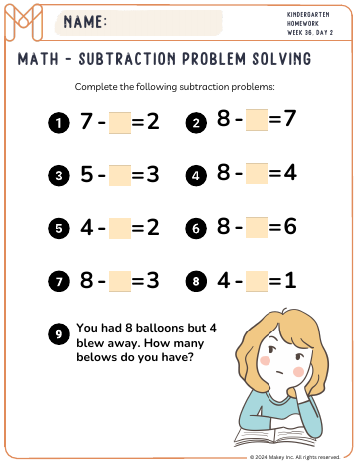 Graduation Math! 🎓 - kindergarten worksheet preview