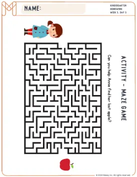Mazes All Year - kindergarten worksheet preview