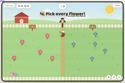 Bee Garden addition and subtraction game preview