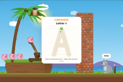 Catapult Piggy Letters game preview