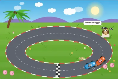 Piggy and Wolf Number Race game preview